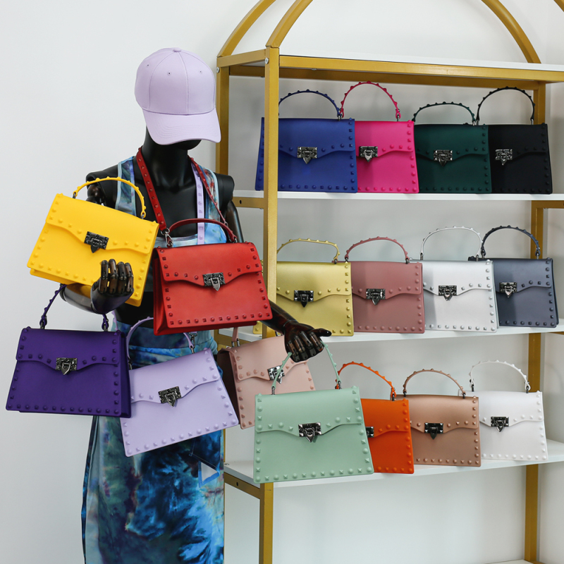 Fashion famous brands rainbow color crossbody bag women handbags jelly purses and handbags for women