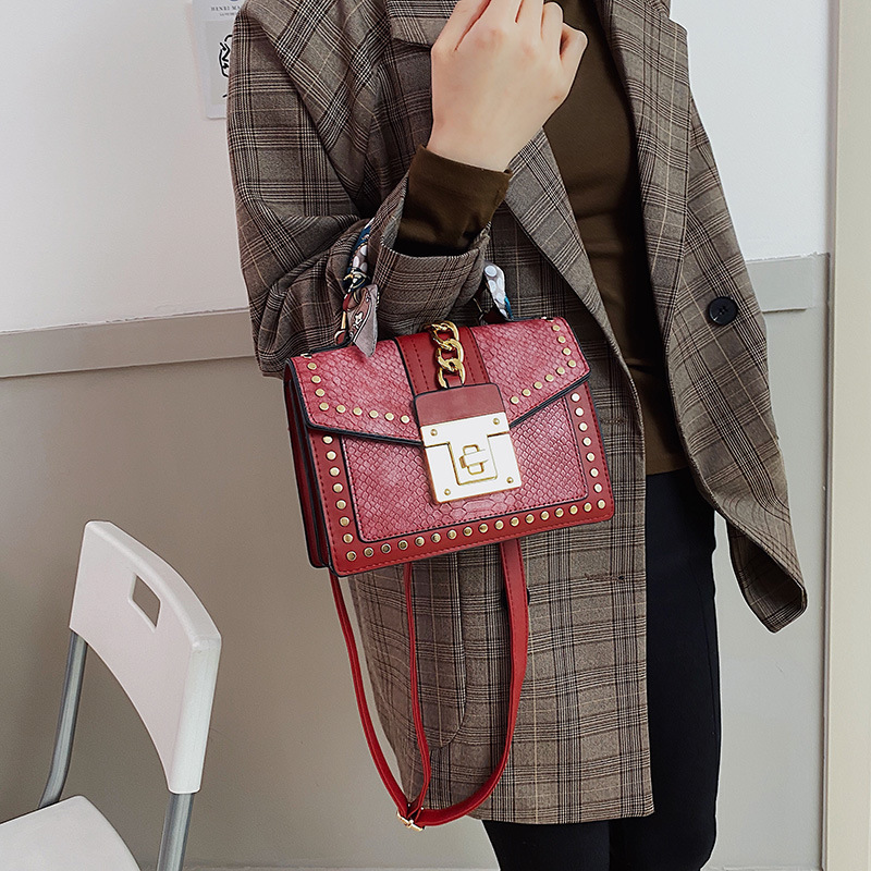 Hot selling rivet small square bag women handbags luxury ladies purses handbags
