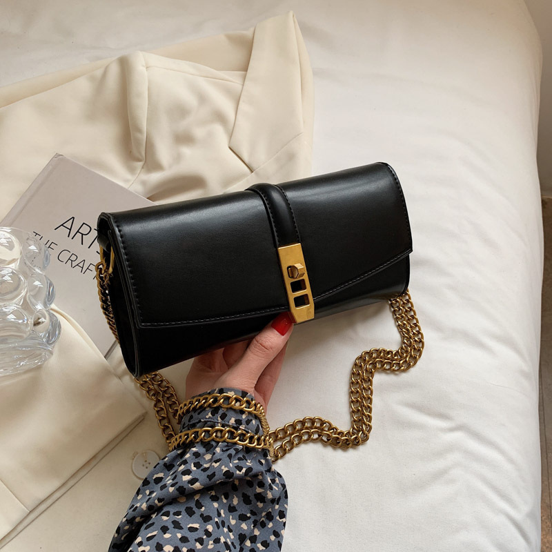 Hot Sale Pu Leather Gold Chain High Quality Bags Women Handbags Ladies Shoulder Ins Fashion Leather Bag Crossbody Bags Ladies