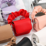 Ins Fashion Popular Mini Small Bag Fresh Western Style Folds Fashion One-Shoulder Messenger Chain Lipstick Bag Ruched Handle Bag