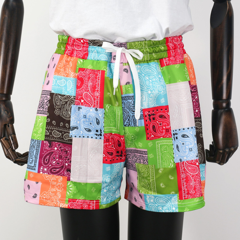 Wholesale Women Plus Size Summer Fashion Hot Color Block Print Bandanna Beach Clothes Women Sports Pants Women'S Shorts