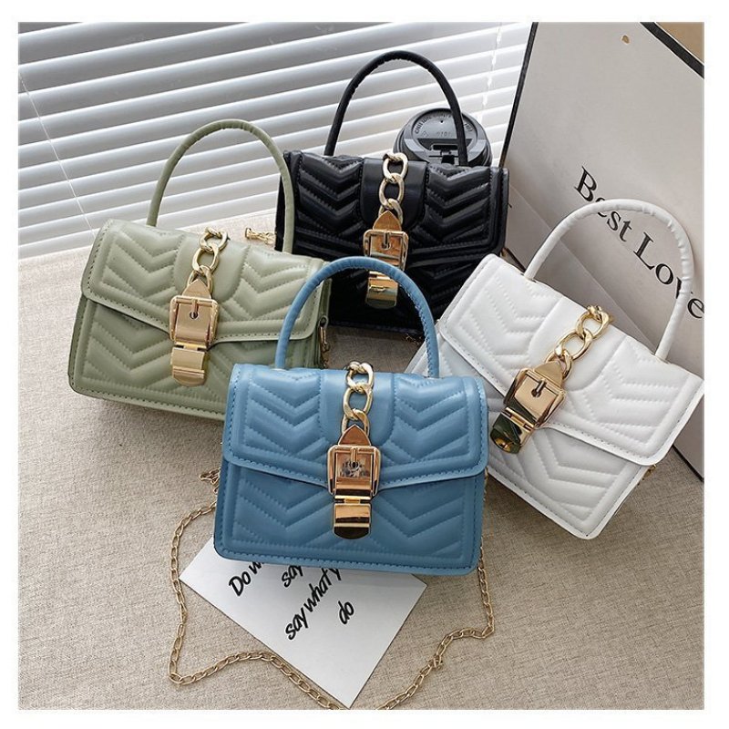 Lingge チェーンショルダーバッグ メッセンジャー スモールスクエアバッグ レディース