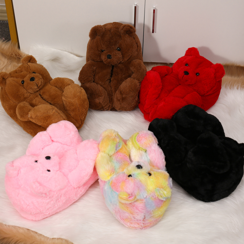 2021 New Autumn And Winter Fashion Fur Slipper For Women Ins Cute Teddy Bear Slippers Indoor & Outdoor Women'S Slippers