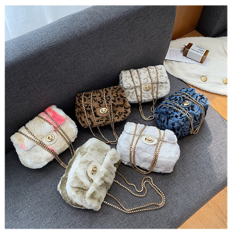 Autumn And Winter New Women Hand Bags Fluffy Bag Chic Style Chain Crossbody Bag Women Purse And HandBags