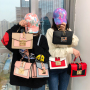  Women Pu Leather Crossbody Square Hardware Lock Bag 
