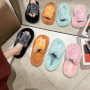 Autumn And Winter New Flip Flops House Slippers Fashion Women'S Slippers Plush Fur Fluffy Soft Slippers