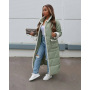 Uj4557  Women'S New Fashion Loose Down Jacket Long High-Fleece Particle Down Jacket Cotton Jacket