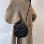 Diamond Indentation Round Cake Handbag Women'S Tote Bag Autumn New Korean Fashion One-Shoulder Diagonal Handbags