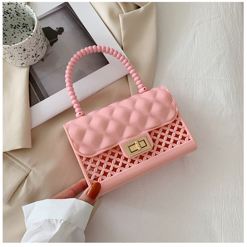 2021 New Korean Style Trendy Fashion Western Style Hollow Candy Jelly Bag Ladies Purses And Handbags