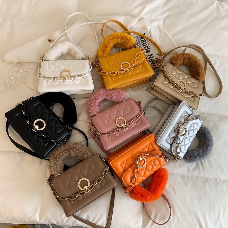 New Style Autumn Purses And Handbags Portable Press Grid Chain Fashion Crossbody Handbags Messenger Purses And Hadbags