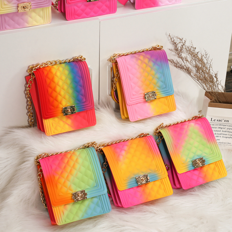 Designer handbags famous brands colorful candy shoulder bag pvc jelly purse handbags for women