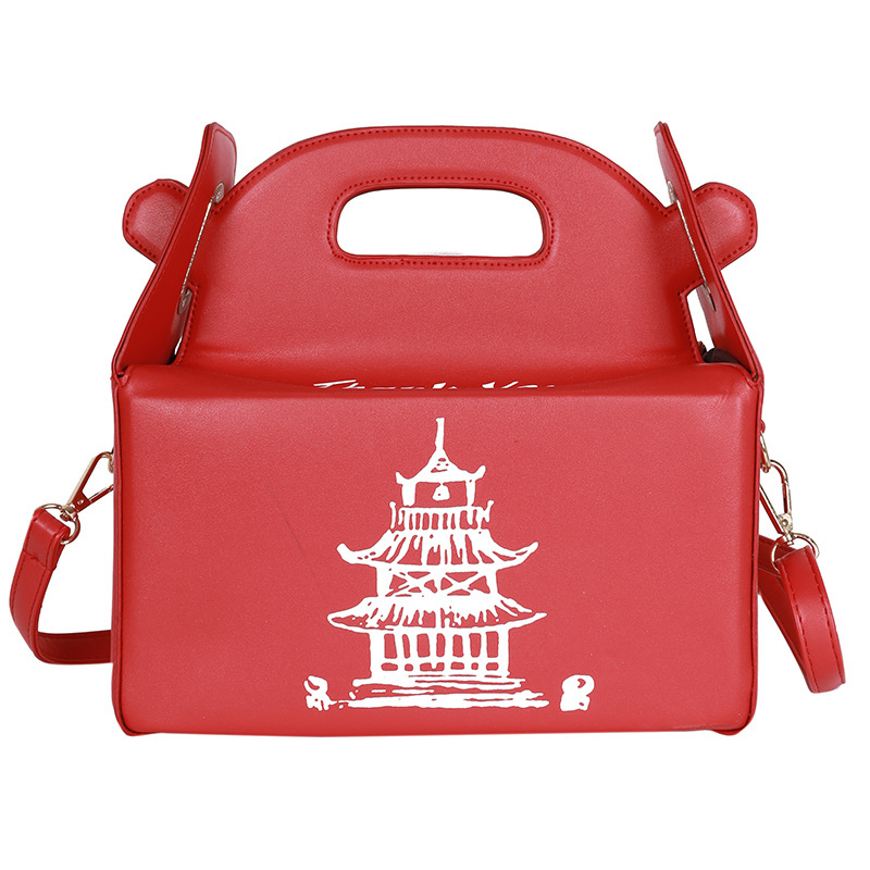 Chinese Takeout Box Designer Handbags Pu Leather Girls Crossbody Handbags Purses 2021 luxury Handbags For Women