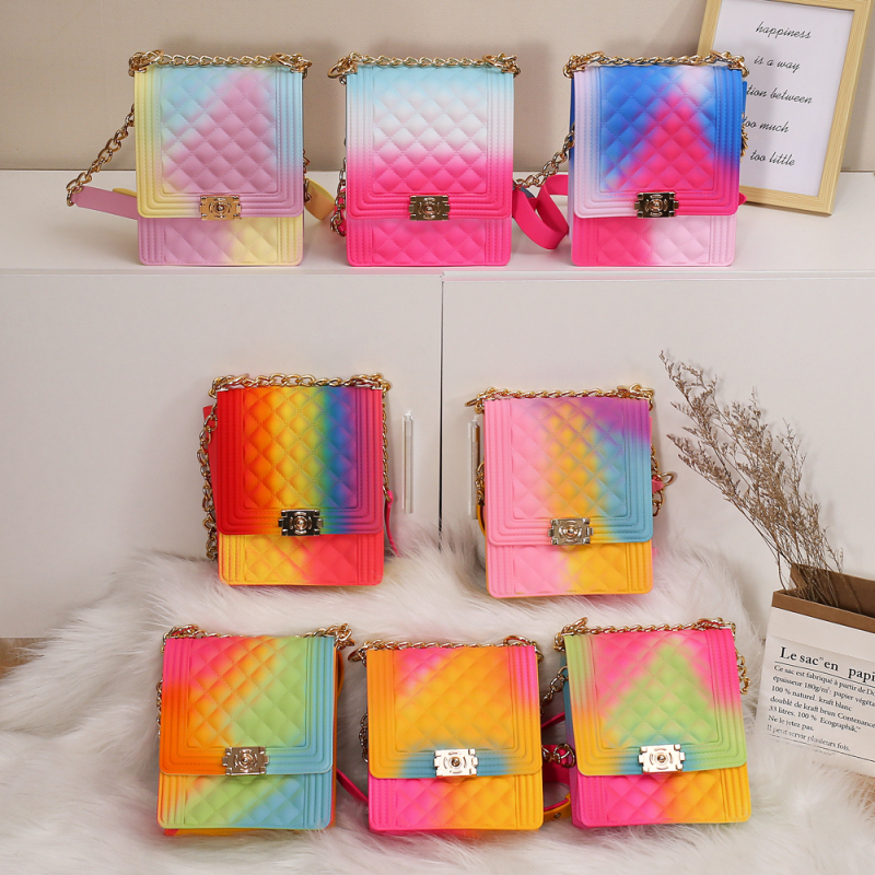 Designer handbags famous brands colorful candy shoulder bag pvc jelly purse handbags for women