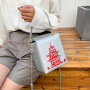 Chinese Style Pu Chain Messenger Bag Printed Shoulder Bag