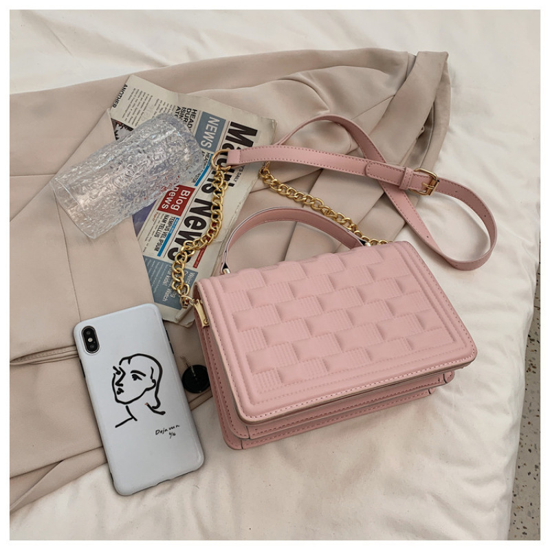 Summer Handbag 2021  New Fashion Sling Bag Crossbody Female Bag  Influence Grid Pattern Crossbody Chain Bag 2021