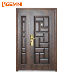 Yongkang high end quality doors steel security modern front  double doors multi lock
