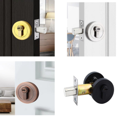 Matte black door knobs with lock and keys deadbolt door lock