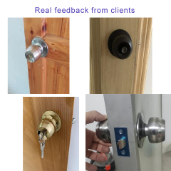 Matt black color knob lock set entry round shape bedroom bathroom door lock