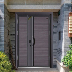 House front main double door luxury aluminium door with security systems