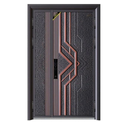 House front main double door luxury aluminium door with security systems