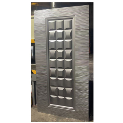 Decorative exterior mould stamped steel door skin panel