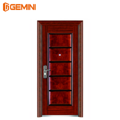Villa Main Entrance Door With Tempered Glass with frame