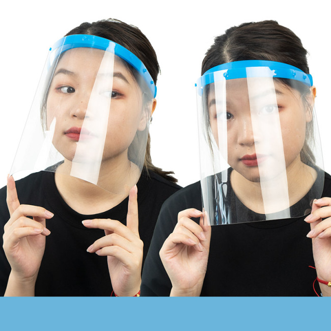Einstellbarer Großhandels-Faceshield-Antibeschlag-Gesichtsschutz-Schild Einweg-Kunststoff-Gesichtsschutz
