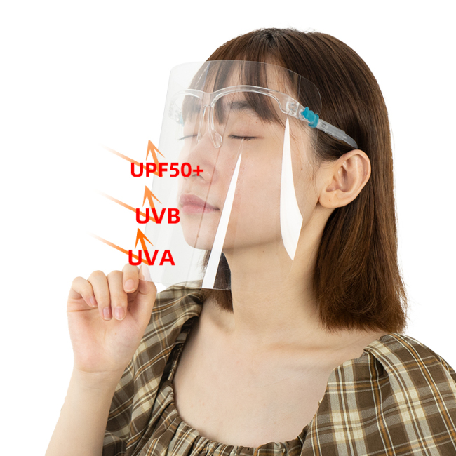 Écran facial anti-UV réglable de haute qualité Écran facial anti-UV avec monture de lunettes