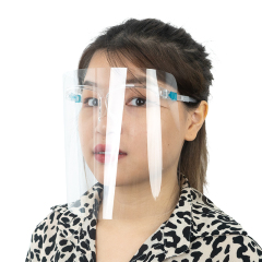 monture de lunettes de couleur écrans faciaux protection UV avec monture de lunettes dépolie PET Faceshield