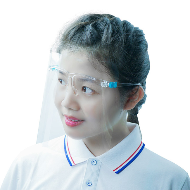 Protector facial transparente antivaho de seguridad con marco de anteojos Marco de anteojos transparente Protector facial