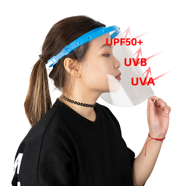 Farblich einstellbarer Gesichtsschutz UV-beständiger PET-Anti-UV-Gesichtsschutz