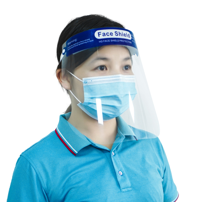 L'usine de protection faciale de protection personnelle anti-buée produit un bouclier pour le visage