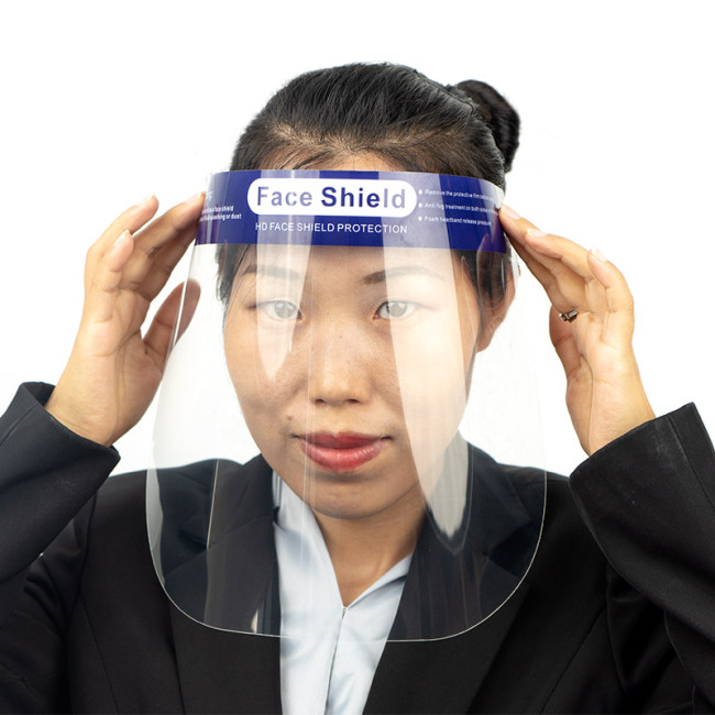 Visière faciale transparente anti-gouttelettes Écran facial protecteur anti-éclaboussures