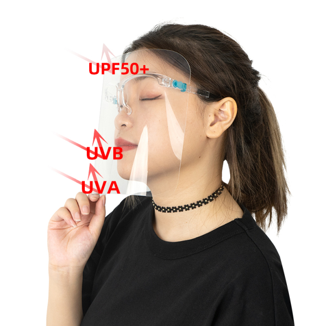 Lunettes de sécurité anti-UV en gros écran facial écran de protection UV visage clair