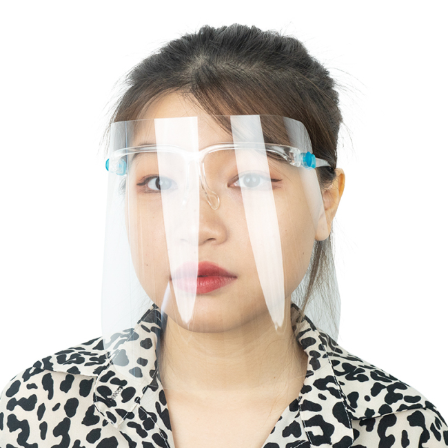Gesichtsschutzvisier Wiederverwendbarer Gesichtsschutz aus Kunststoff, verstellbarer Visier mit Brillengestell