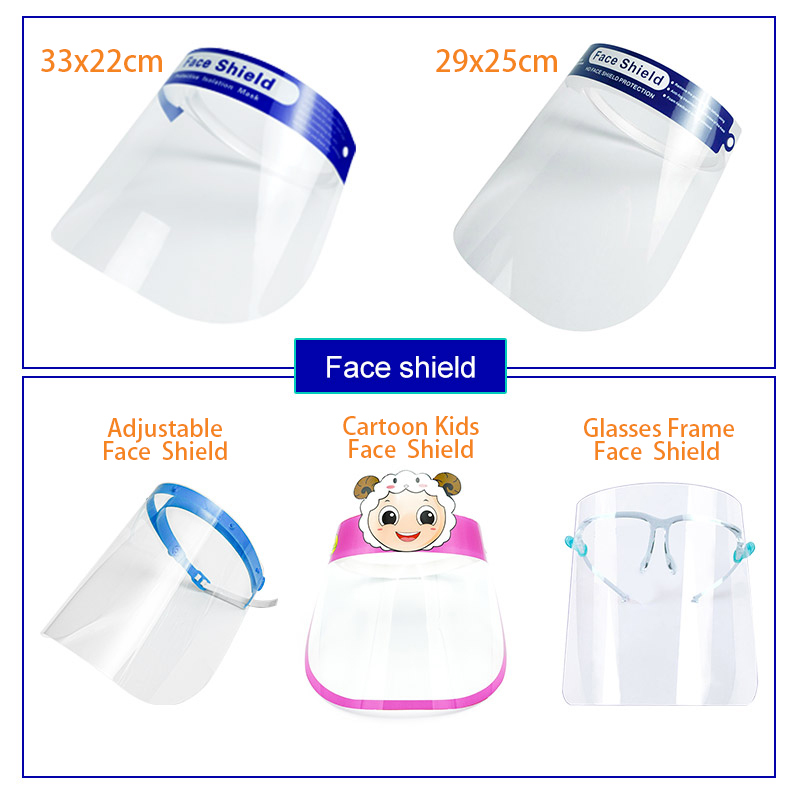 Personal Protective face shields antifog faceshield plastic