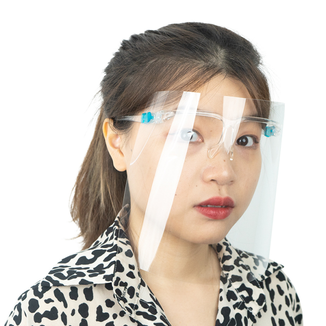Protector facial transparente de seguridad para protección de adultos Facesheild con marco de gafas