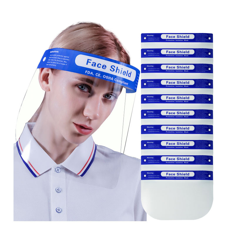 Hot Selling New UV Proof face shields wholesale PET transparent face shield Anti UV