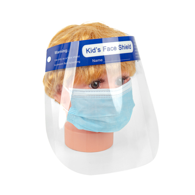 Visière de protection populaire Clear Lovely Cartoon boucliers Anti Fog Safety Plastic PET Kid Face Shield