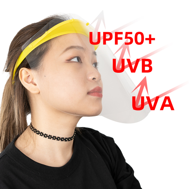 Visière faciale anti-UV réglable Visière faciale de protection UV réutilisable