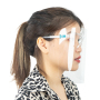 Fashion faceshields with frosted eyeglasses frame PET adjustable frame Face shield