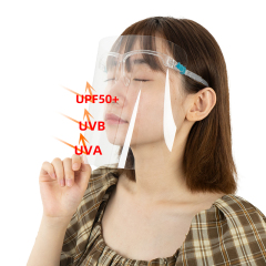 Vente chaude nouveau écran facial réglable résistant aux UV avec cadre de lunettes écran facial Anti UV