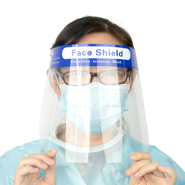 Bouclier d'écran facial transparent de protection anti-uv anti-buée pour adulte