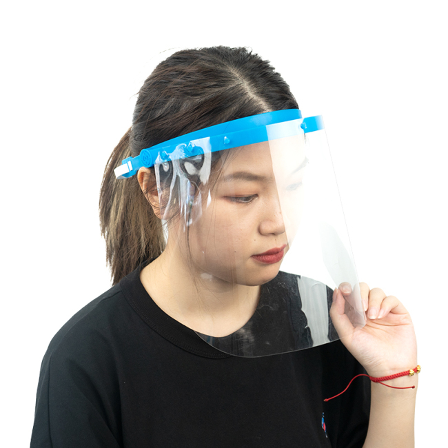 Escudo facial ajustable Escudo de protección facial químico Escudo facial transparente
