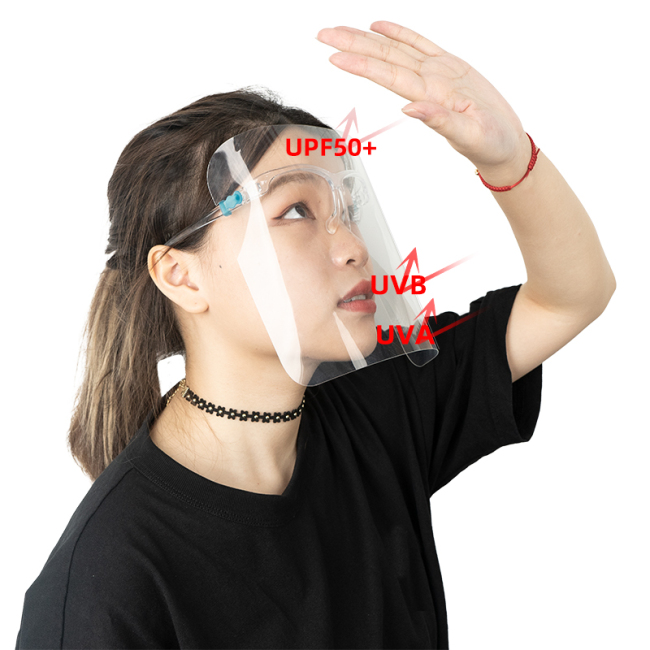 Écran facial anti-UV réglable avec monture de lunettes Écrans faciaux anti-UV à vendre