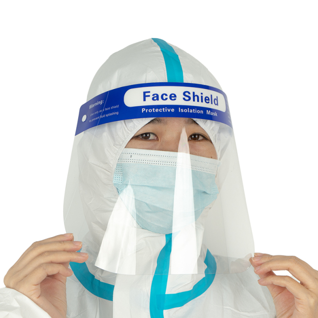 Écrans faciaux pour adultes de vente chaude anti-buée écran facial transparent écrans faciaux médicaux jetables