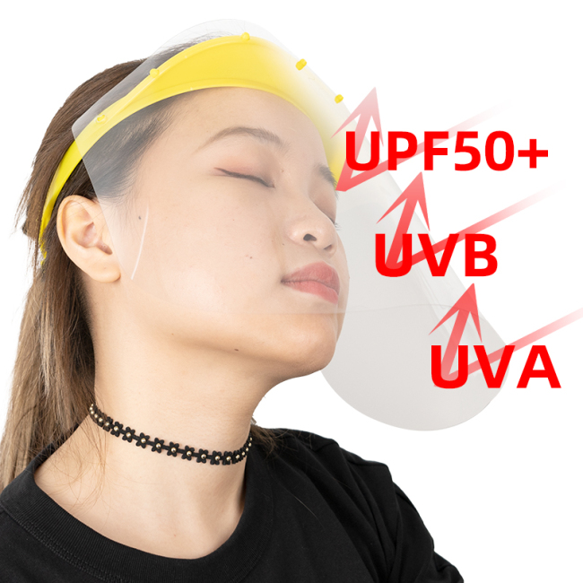 Écran facial anti-UV réglable coloré pour protéger le visage Écran facial anti-UV