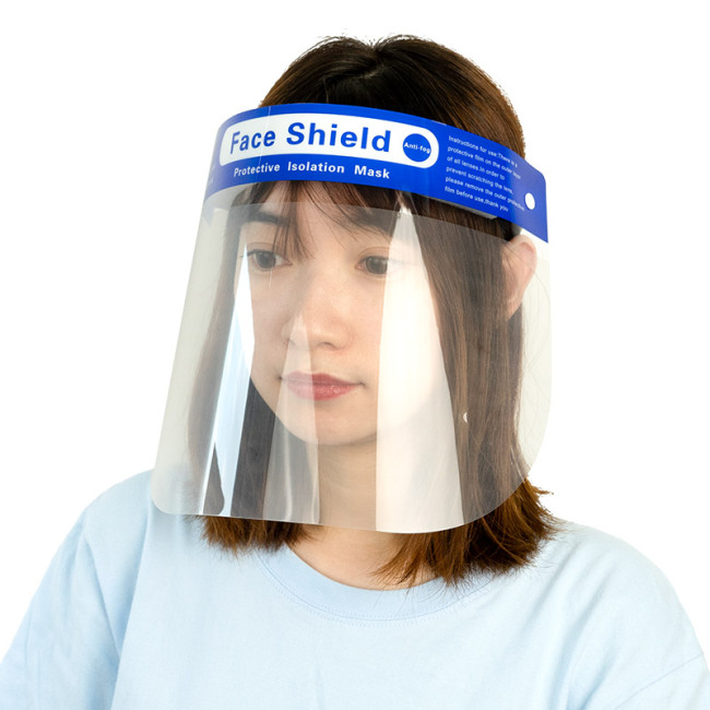 Protector facial de plástico transparente a prueba de salpicaduras, protector facial transparente antivaho de seguridad desechable
