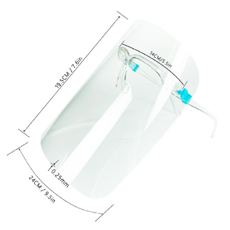 Replaceable Plastic Face Screen Shield Disposable Anti-Fog Protective Glasses Frame Face Shield