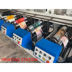 ZY-350P-4 Color High Efficient Petal Type Paper Roll To Roll Sticker Flexo Flexographic Printing Machine